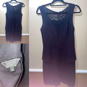 Guess Black Dress with Mesh Plunge Size Large